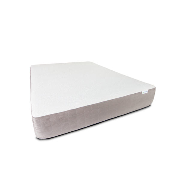 The PahaQue Wilderness PahaQue Adventure Custom Mattress is a rectangular, thick wedge pillow made of high-density foam with a white top and light gray sides, ideal for outdoor enthusiasts and shown on a plain white background.