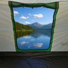 Enjoy serene lake and mountain views from the Paha Que Custom 10x10 Side Mount Screen Room Tent—ideal for camping gear, this airy retreat offers a perfect outdoor living space for your adventures.