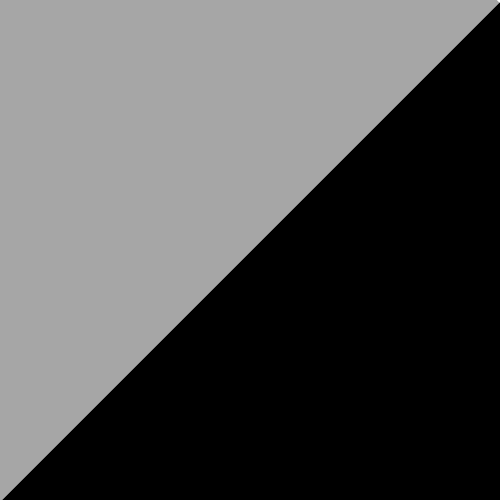 The Paha Que Custom A Frame Trailer Awning features a diagonal design with a gray upper left and black lower right triangle, reminiscent of a trailer awning, and fits Aliner, Chalet, Rockwood, and Jayco trailers in 12ft, 15ft, and 18ft box sizes.