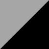 A square split diagonally bottom left to top right; the upper left is gray, lower right black—resembling a simple camping awning, ideal for the Paha Que Custom A-Frame Trailer Awning for Aliner, Chalet, Rockwood & Jayco 12ft–18ft trailers.