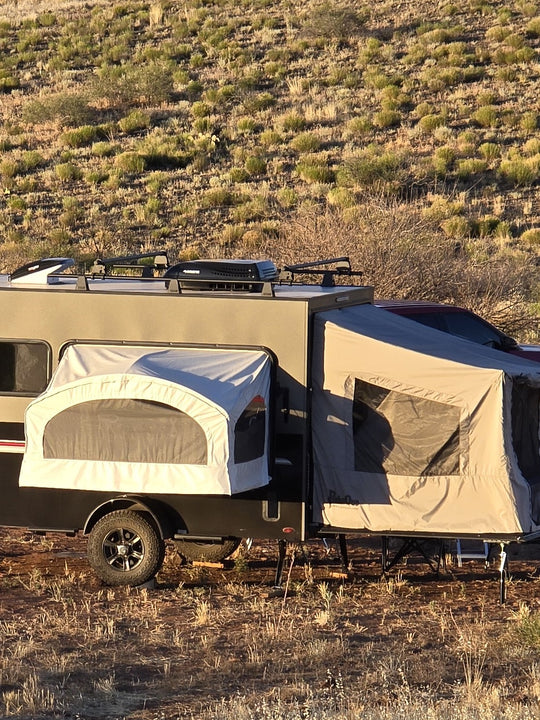 Toy Hauler Patio Ramp Tent by PahaQue for Intech Trailers