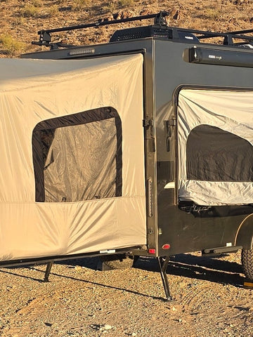 Toy Hauler Patio Ramp Tent by PahaQue for Intech Discover Trailers