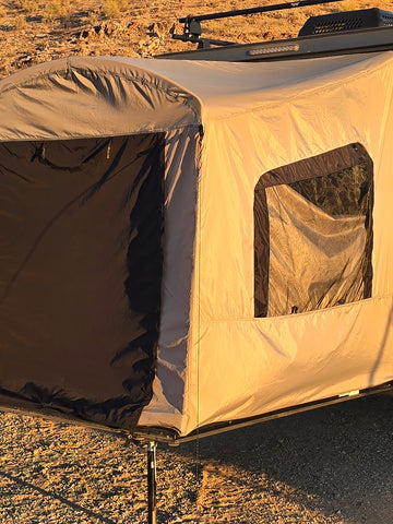 Toy Hauler Patio Ramp Tent by PahaQue for Intech Discover Trailers