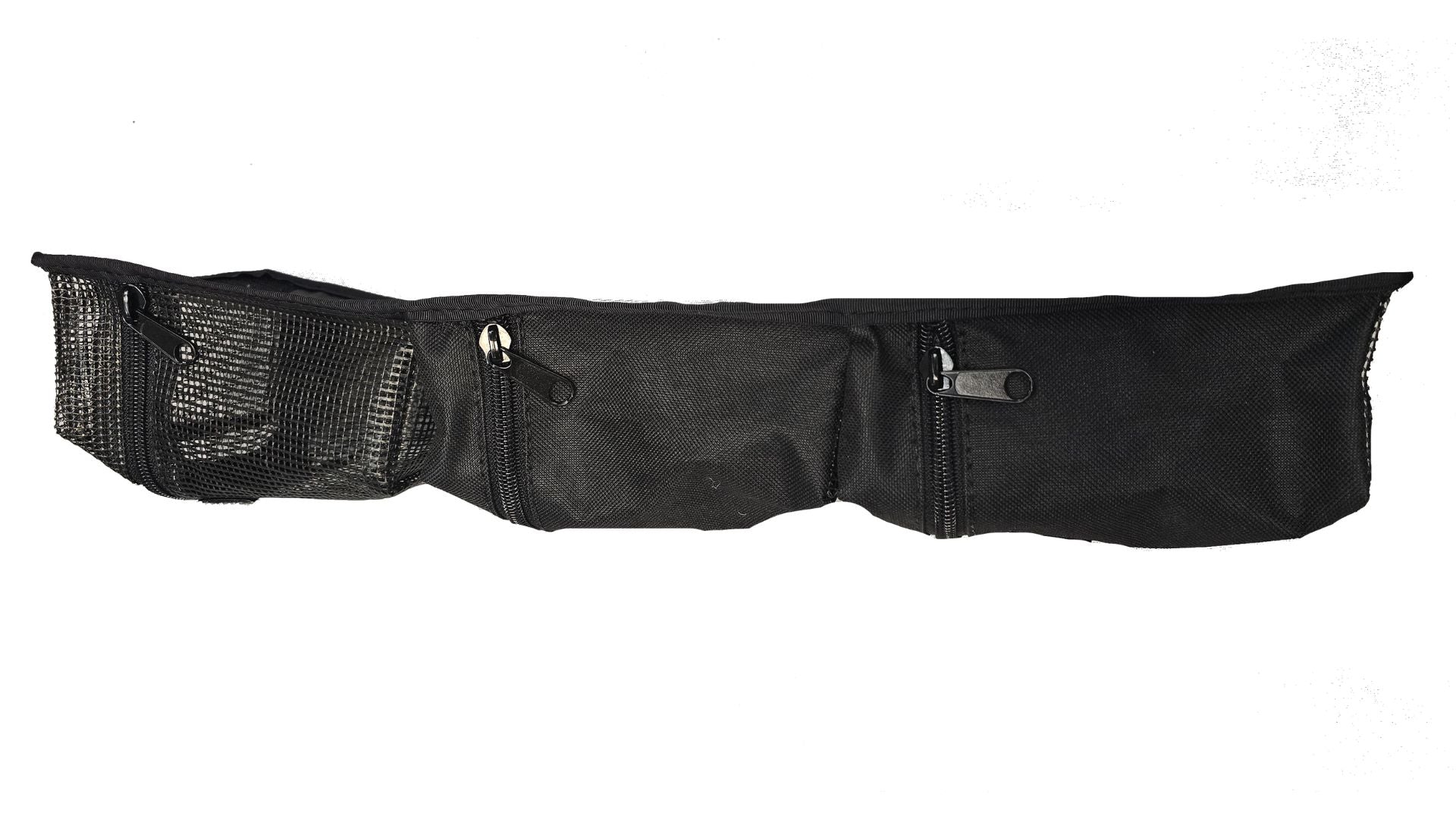 The PahaQue Wilderness Triple Gear Pouch Heavy Duty Gear Organizer for Trailers, featuring three zippered compartments and a left-side mesh pocket, is shown against a white background.