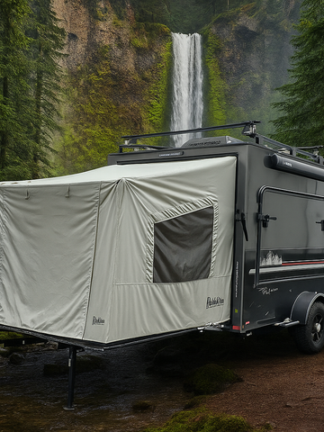 Custom Toy Hauler Patio Ramp Tent by PahaQue for Outdoor Adventures