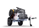 The Ushi Chuck MAX Trailer Cover by Paha Que Custom offers heavy-duty, weatherproof protection for off-road utility trailers with large tires, roof rack, toolbox, side compartments, and spare tire—crafted with durable MagnaTuff fabric.