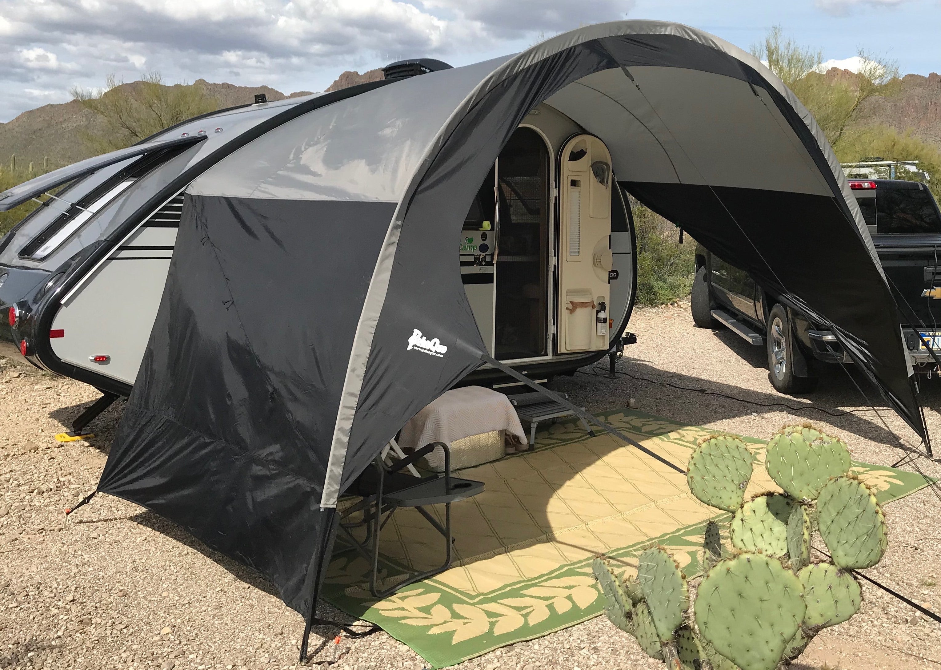 camping tent awning Enhance Your T@B 320 Experience with PahaQue Awning SILVER/BLACK TRIM