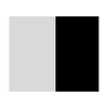 A large vertical gray rectangle, centered on a black background, evokes the simple design of the Paha Que Custom NuCamp TAB 320 Trailer Side Tent for TAB and Boondock Trailers. The rectangle is taller than it is wide and unmarked.